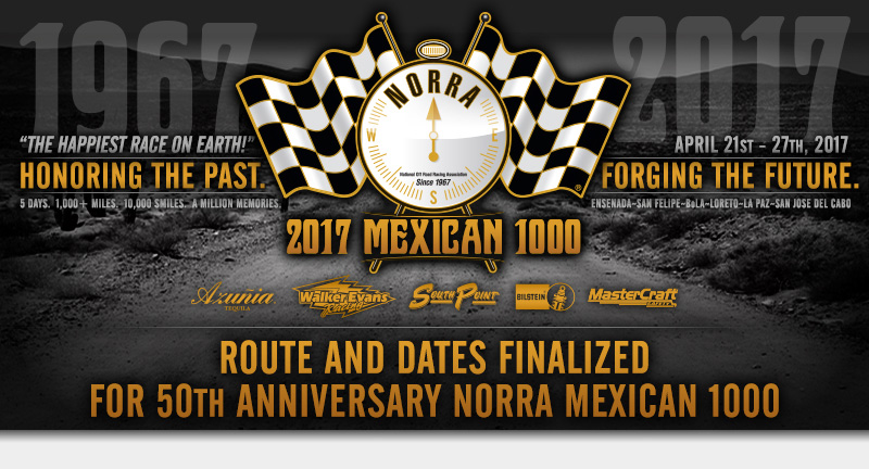 Route and dates finalized for 50th anniversary NORRA Mexican 1000